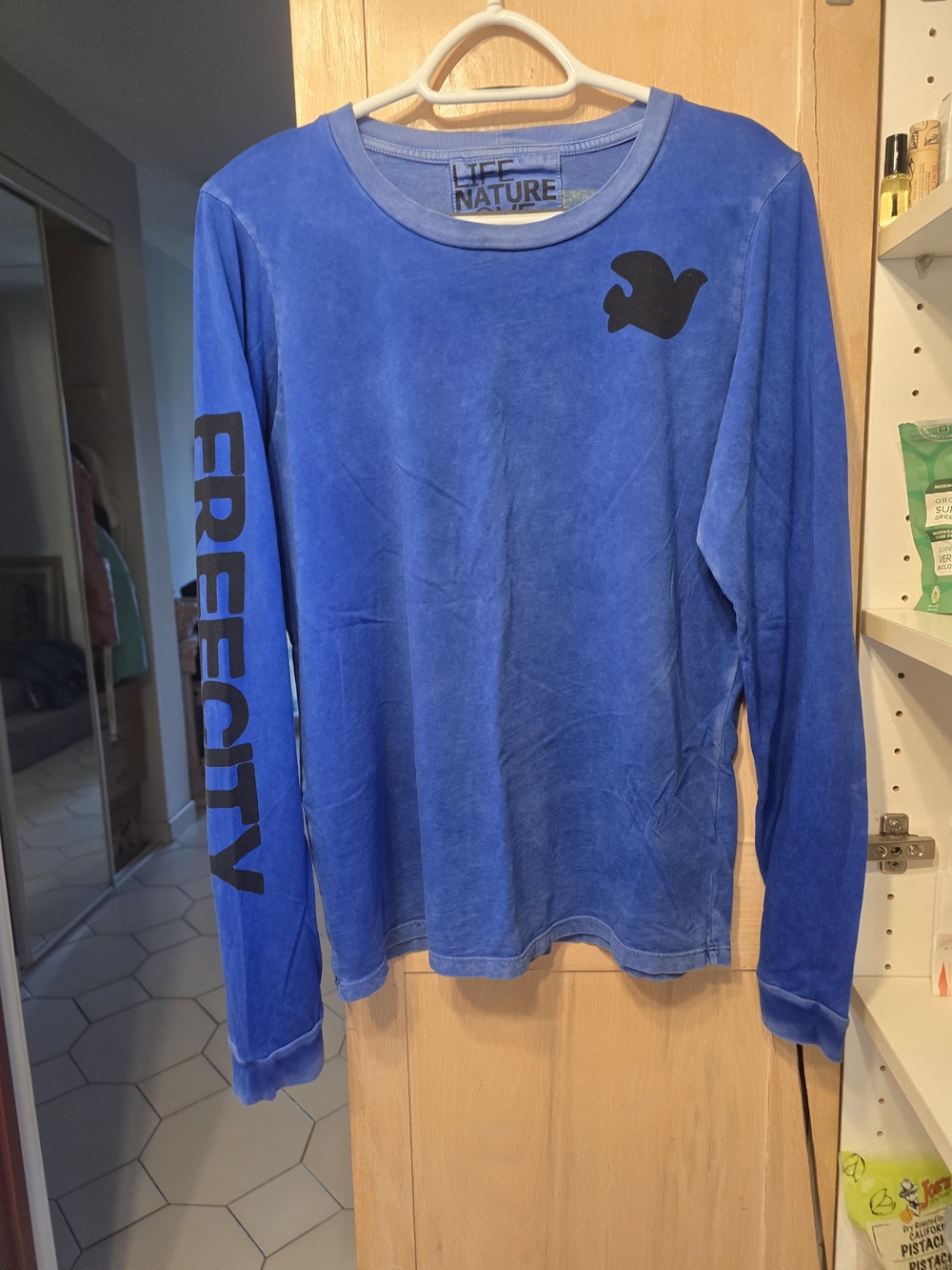 FREECITY Blue Long Sleeve Graphic Tee